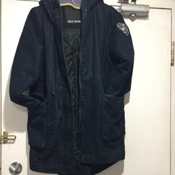 ABLE JEANS LONG METALLIC DENIM JACKETS SIZE M - Picture 2 of 10